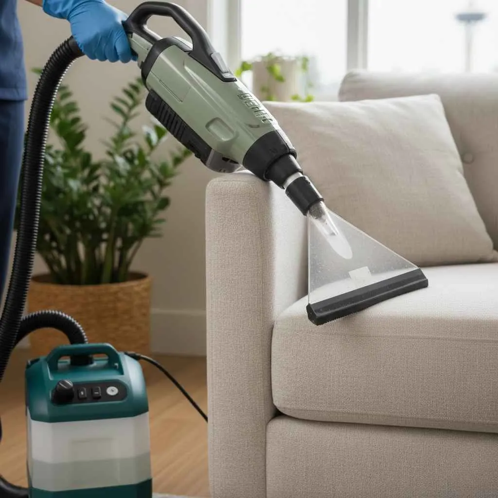 Professional low-moisture upholstery cleaning equipment