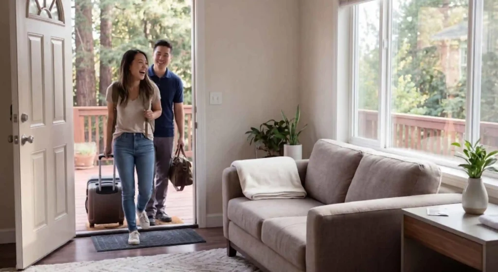 fresh, clean sofa in a modern home