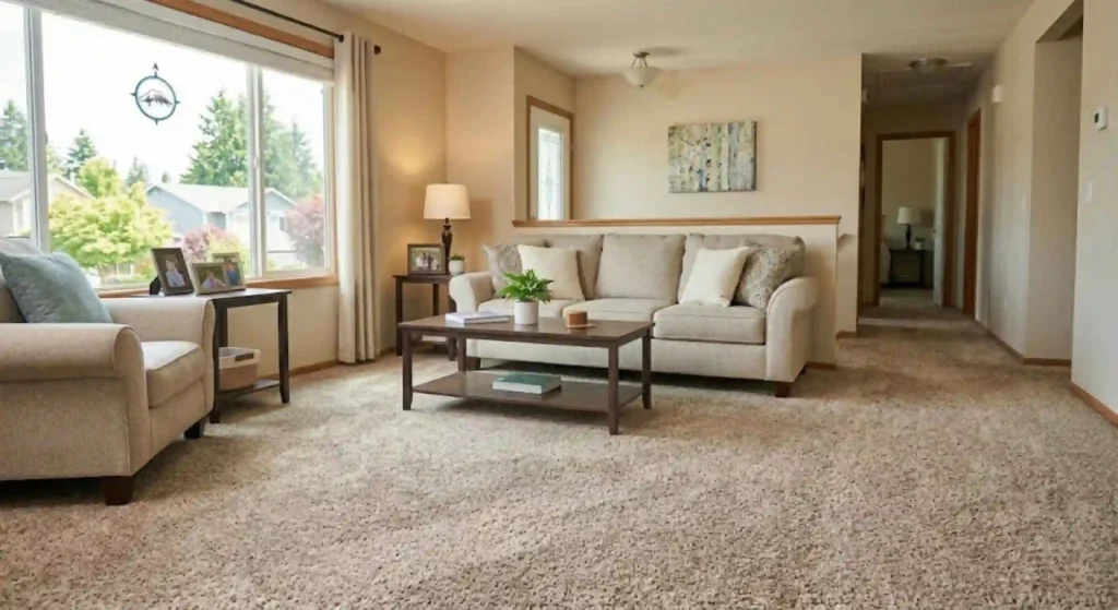 fresh, clean living room carpet