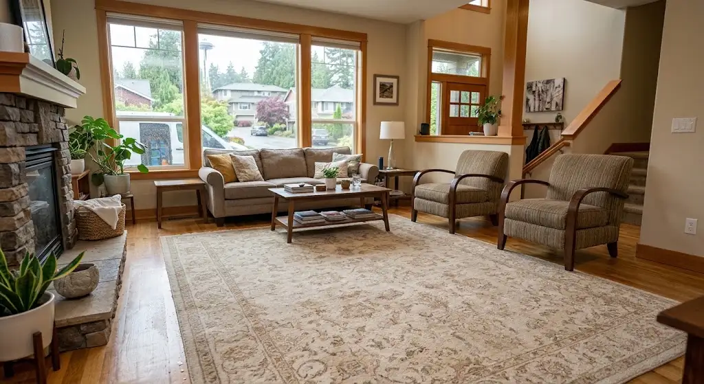 Freshly cleaned carpet after professional Carpet Cleaning Services in Seattle